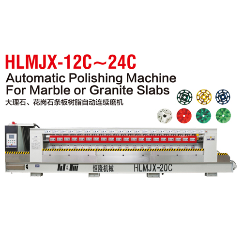 Automatic polishing machine for marble or graniteslabs